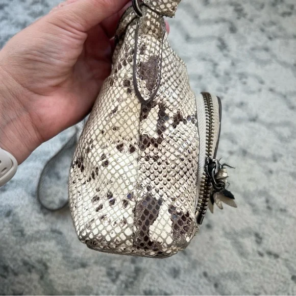 Margot New York Molly Crossbody Leather Bag Snake Skin Print - Picture 8 of 14